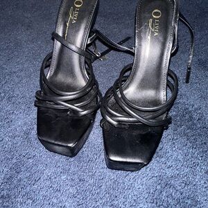 Olivia Rae Black Strappy Heels